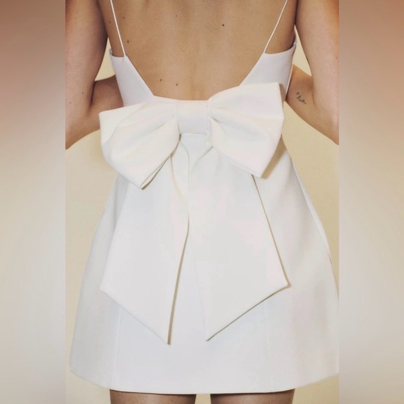 Zara Dresses & Skirts - Zara White Bow Mini Dress